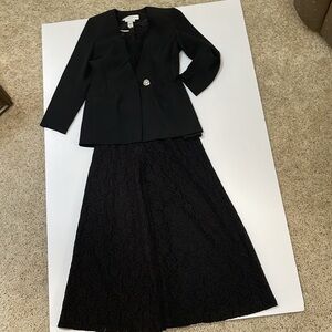 Lillie Rubin Black lace 3 piece suit formal evenings please. Made n USA vintage